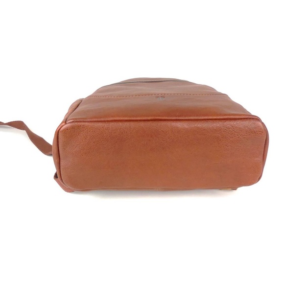 Frye Front Slit Cognac Brown Backpack Leather Bag - Picture 3 of 8